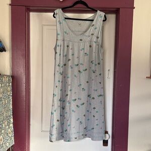 Horny Toad Gray sleeveless midi dress abstract floral design 
FREE SHIPPING